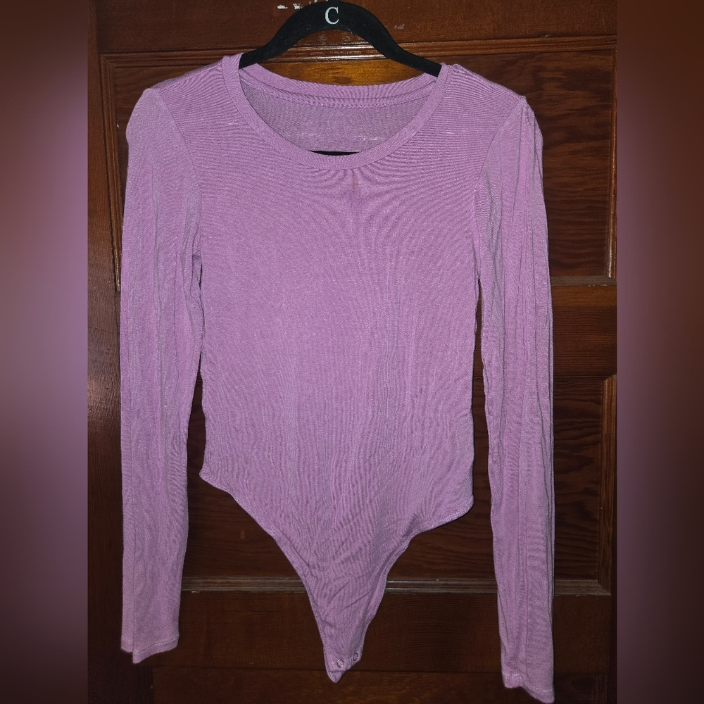 Women's Pink Long Sleeve Bodysuit